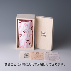 桜切子　富士山グラス