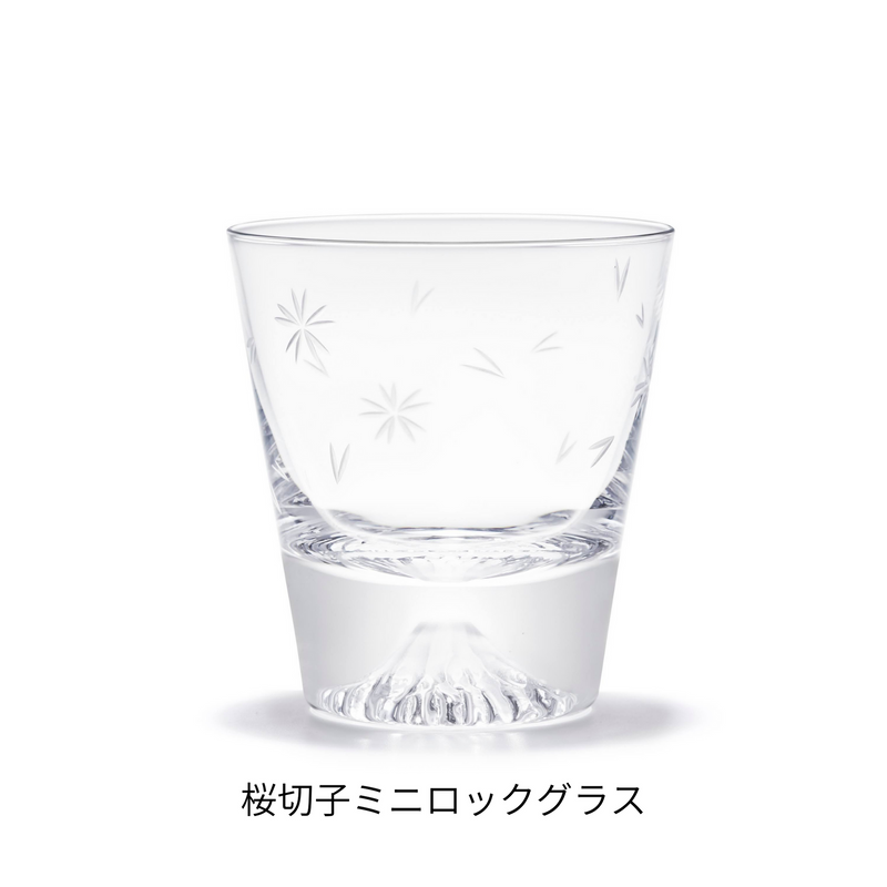 桜切子　富士山グラス