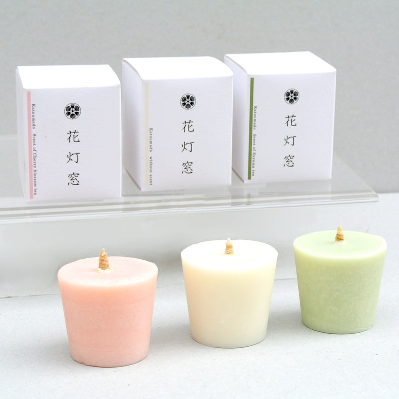 アロマ　和蝋燭「花灯窓」 ３個セット