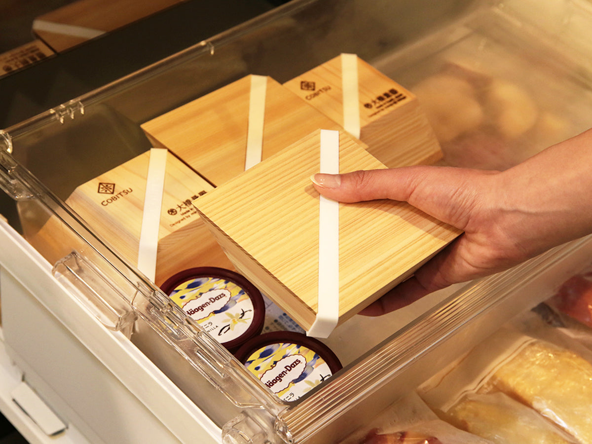 【国産ひのき】木製の冷凍ご飯容器　枡のおひつ　COBITSU