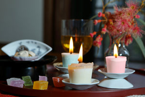 アロマ　和蝋燭「花灯窓」 ３個セット