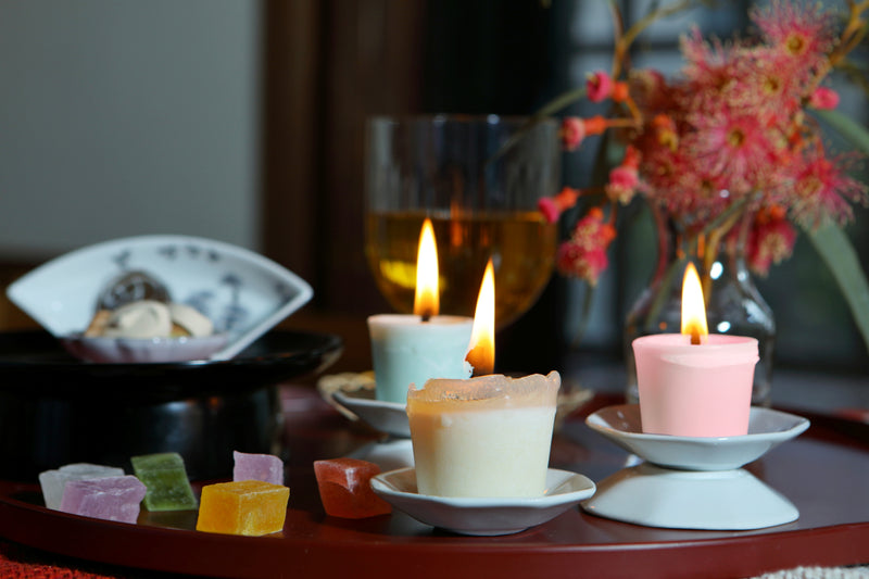 アロマ　和蝋燭「花灯窓」 ３個セット